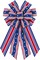 Large Patriotic Wreath Bow – Red White Blue Stars & Stripes Burlap Bow for Front Door, Memorial Day & 4th of July Tree Topper, Indoor Outdoor American Flag Holiday Decor